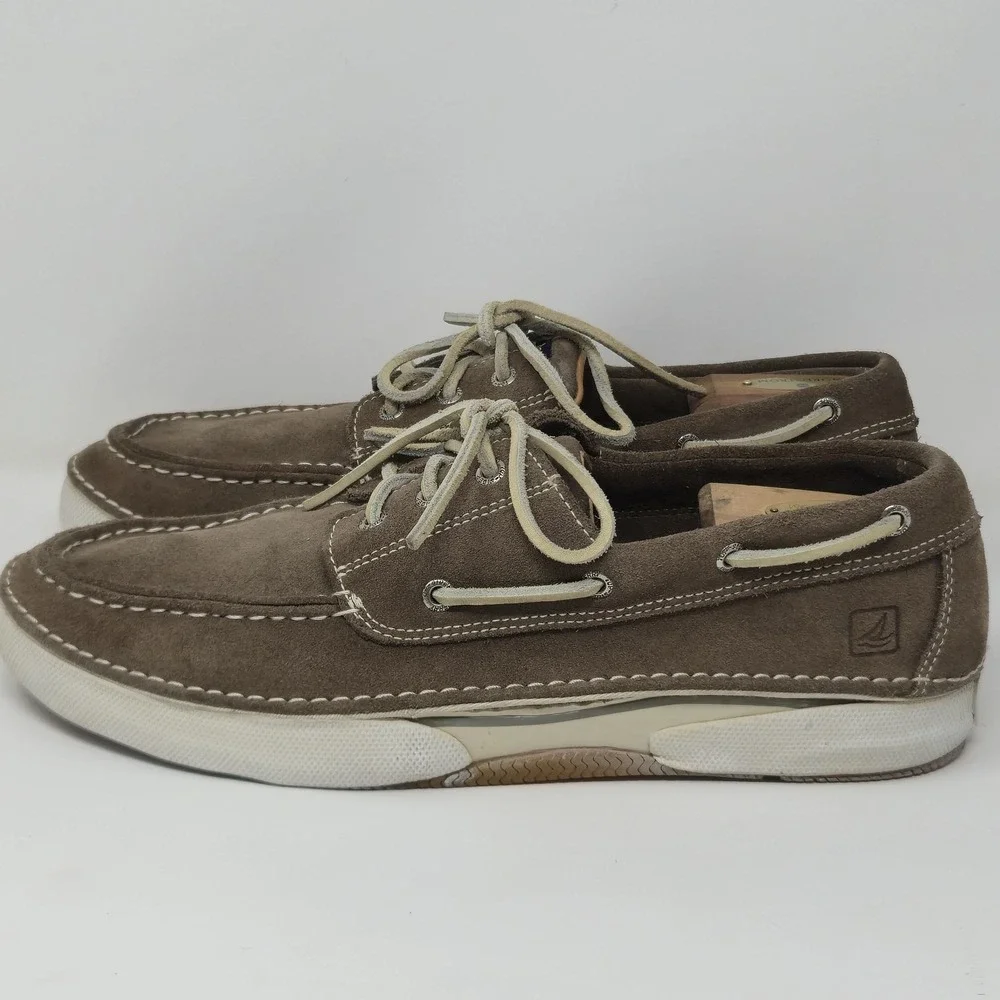 Men's Sperry Top-Sider Brown Suede Boat Shoes O784157 Sz 12M Replaced Insoles